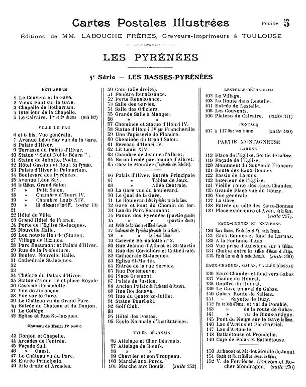 Carte postale ancienne Catalogue Cartes Postales Labouche feuille 5