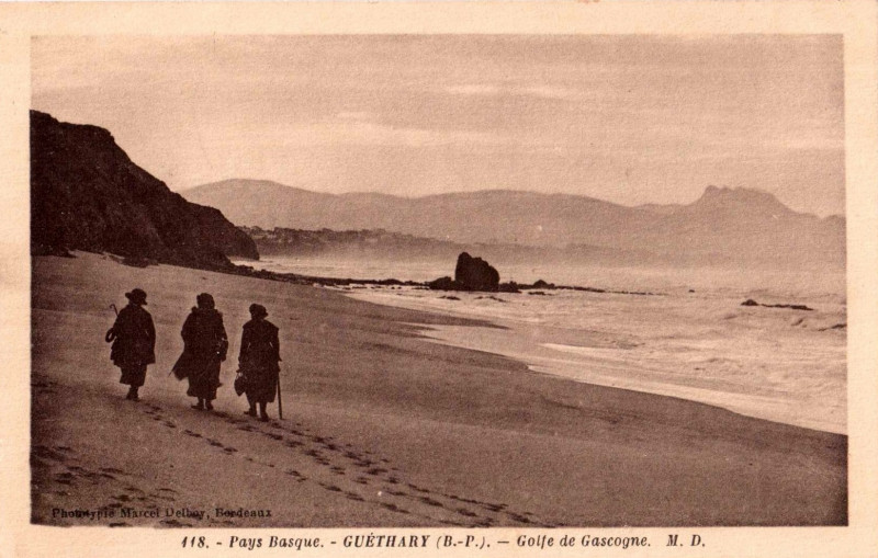 Carte postale ancienne Guétary (64) - Plage 1