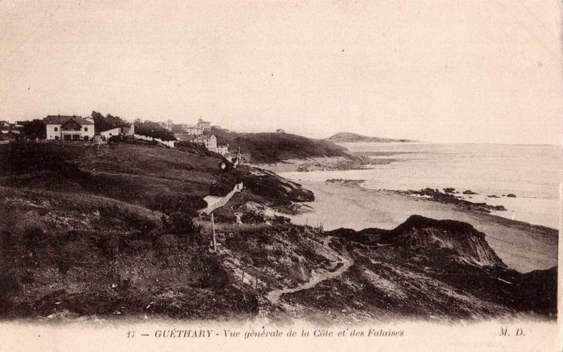 Carte postale ancienne Guéthary (64) - La côte