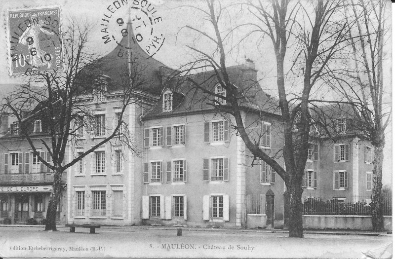 Carte postale ancienne Mauléon-Château de Souhy (1910)