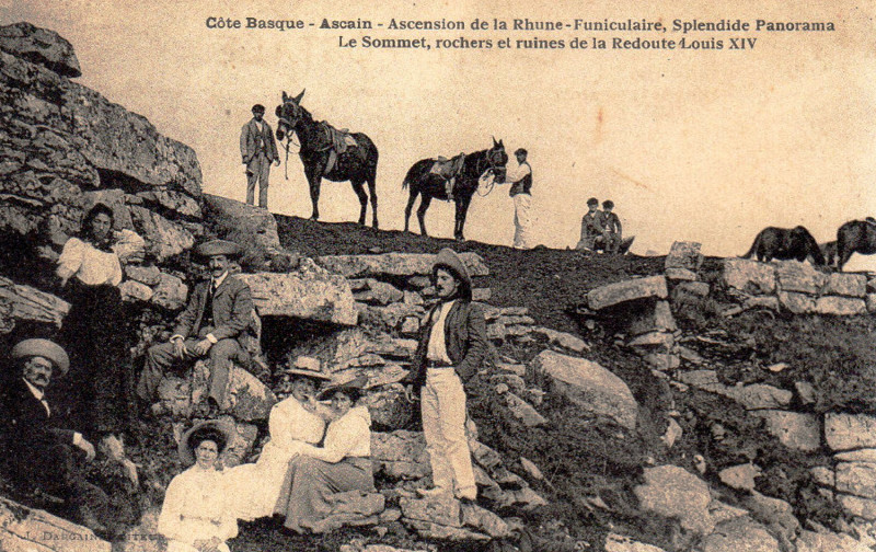 Carte postale ancienne Pottoks sur le sommet de la Rhune