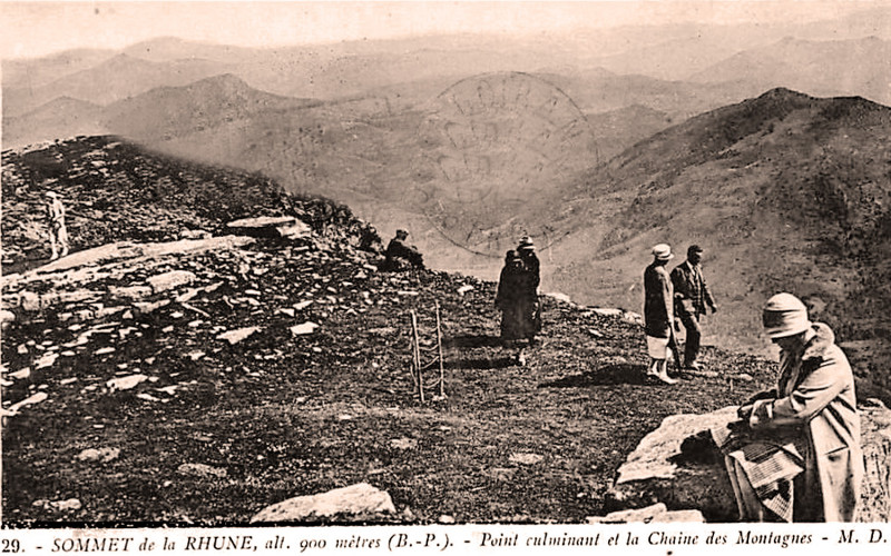 Carte postale ancienne Rhune Point culminant 900 m