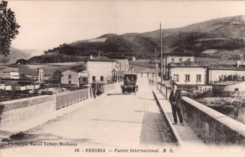 Carte postale ancienne Urrugne (64) - La frontière
