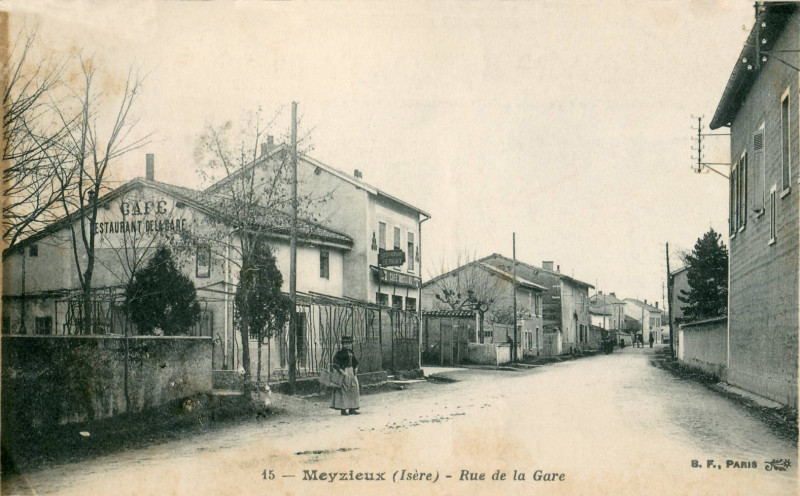 Carte postale ancienne Bf 15 - Meyzieu - Rue de la Gare
