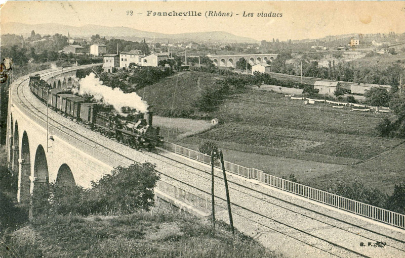Carte postale ancienne Bf 22 - Francheville - Les viaducs