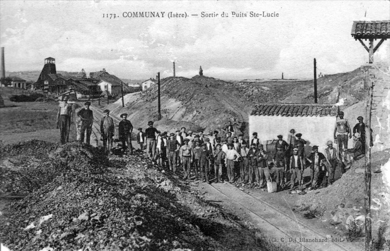 Carte postale ancienne Mines d'anthracite Communay Cpa