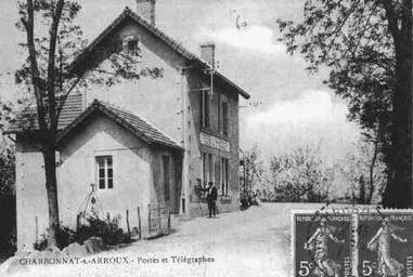 Carte postale ancienne Charbonnat Ptt