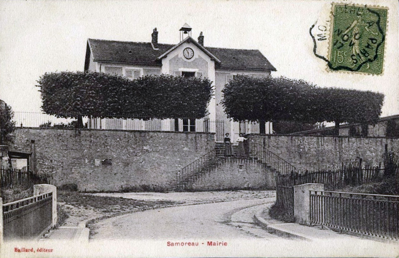 Carte postale ancienne 1917-samoreau-mairie à Samoreau