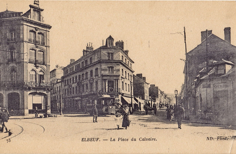 Carte postale ancienne Nd 73 - Elbeuf - La Place du Calvaire