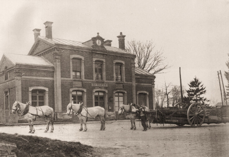 Carte postale ancienne Gare de Saint-Saëns 2