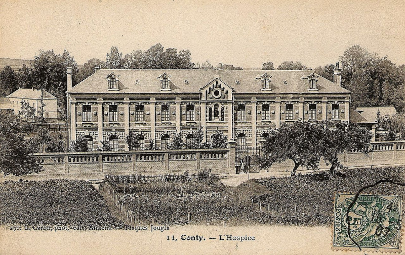 Carte postale ancienne Conty - L'Hospice