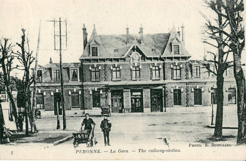 Carte postale ancienne Nd 2 Souillard - Peronne - La Gare