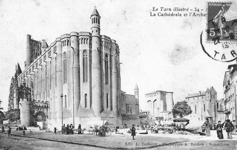 Carte postale ancienne Postcard-Albi cathedrale 1913
