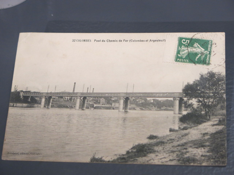Carte postale ancienne Pont du chemin de fer de Colombes à Argenteuil vers 1910 à Argenteuil