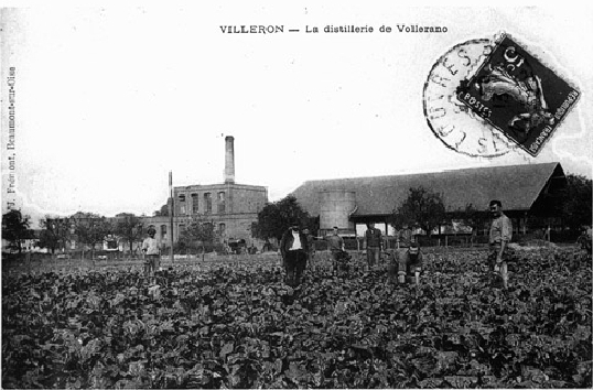 Carte postale ancienne Villeron - Cp - distillerie Vaulerent