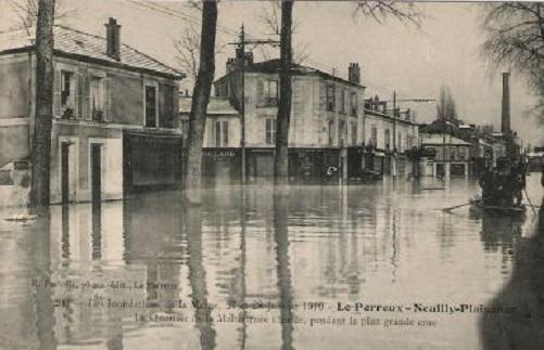 Carte postale ancienne 1 crue 1910 quartier de la Maltournée B