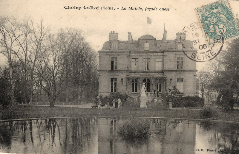 Carte postale ancienne Façade ouest de la mairie, Choisy-le-Roi