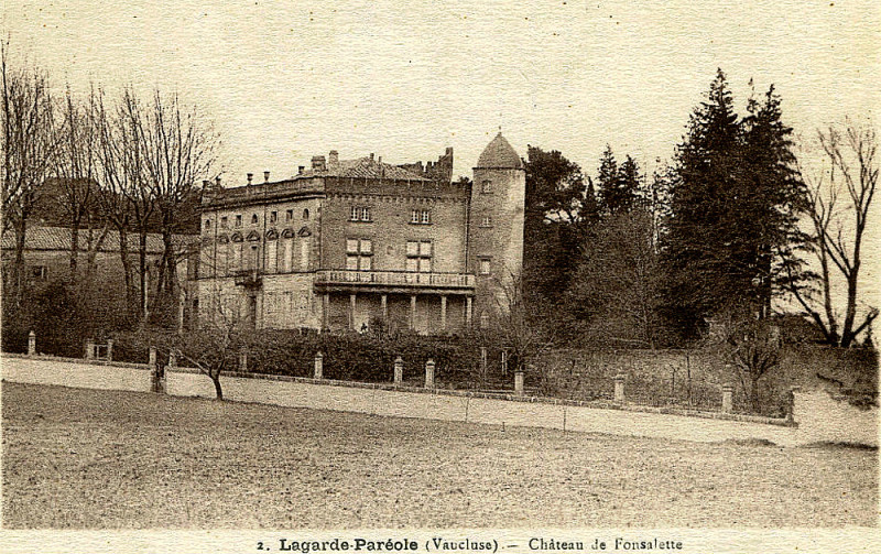 Carte postale ancienne La Garde-Paréol Château de Fonsalette