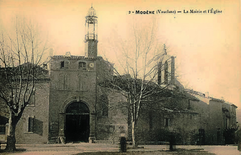 Carte postale ancienne Modène église et mairie
