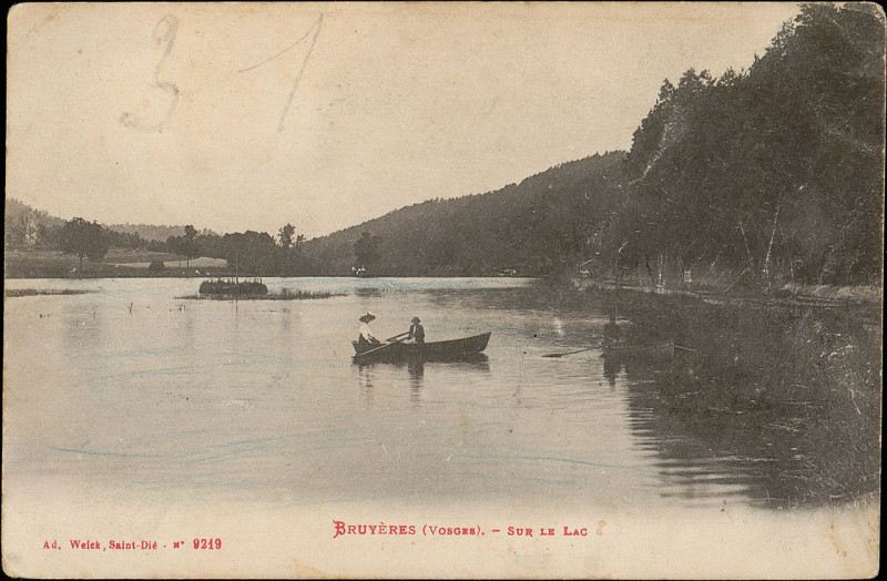 Carte postale ancienne Bruyères (Vosges), Sur le lac Cp 4125 PsurR