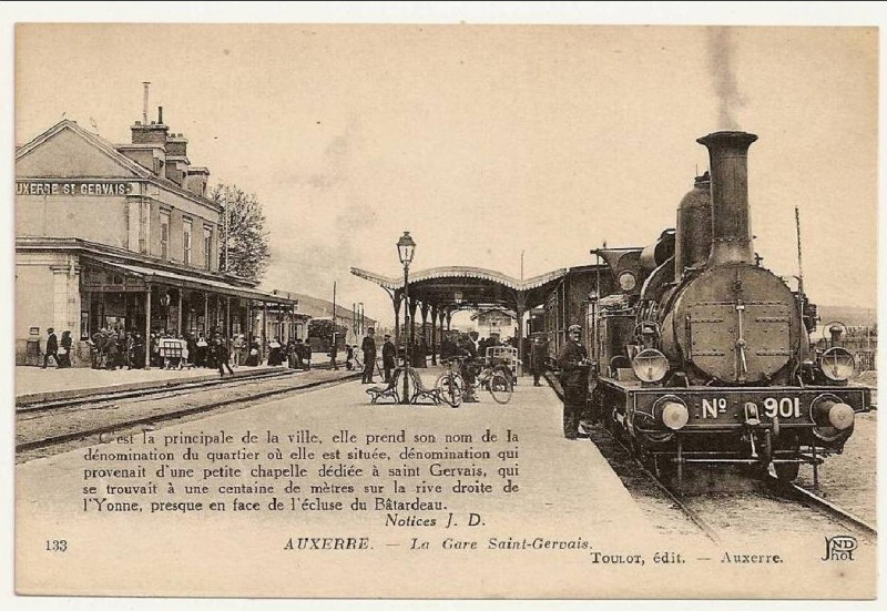 Carte postale ancienne Ancienne gare auxerre 1