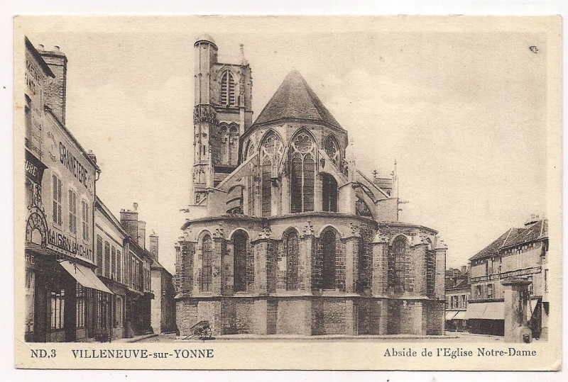 Carte postale ancienne Chevet Nd Villeneuve-sur-Yonne