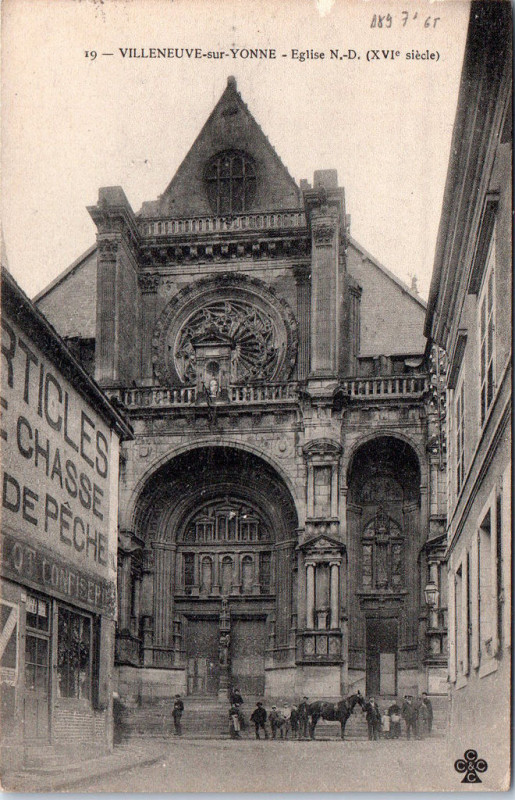 Carte postale ancienne Eglise Nd de Villeneuve façade 1900