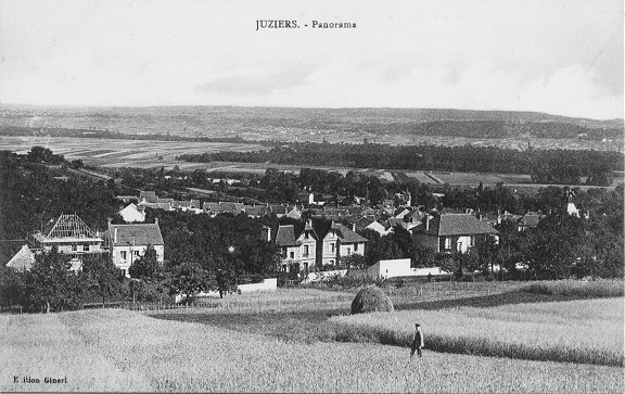 Carte postale ancienne Juziers panorama