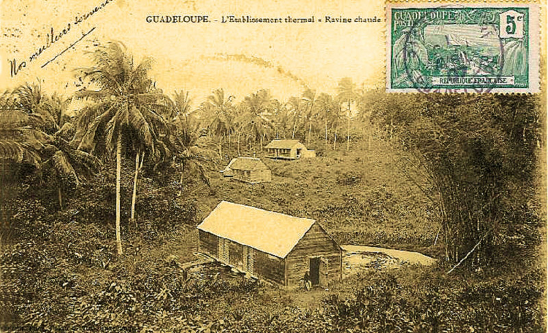 Carte postale ancienne Guadeloupe établissement thermal