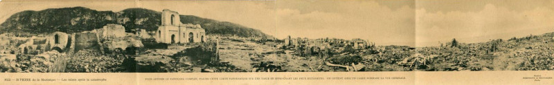 Carte postale ancienne Panorama des ruines de Saint-Pierre