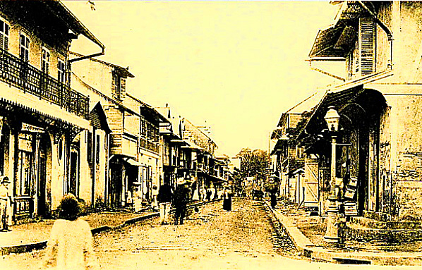 Carte postale ancienne Cayenne rue Cabassou