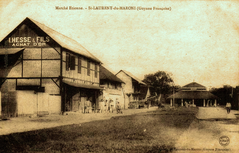 Carte postale ancienne Dl Marche Etienne à Saint-Laurent-de-Maroni