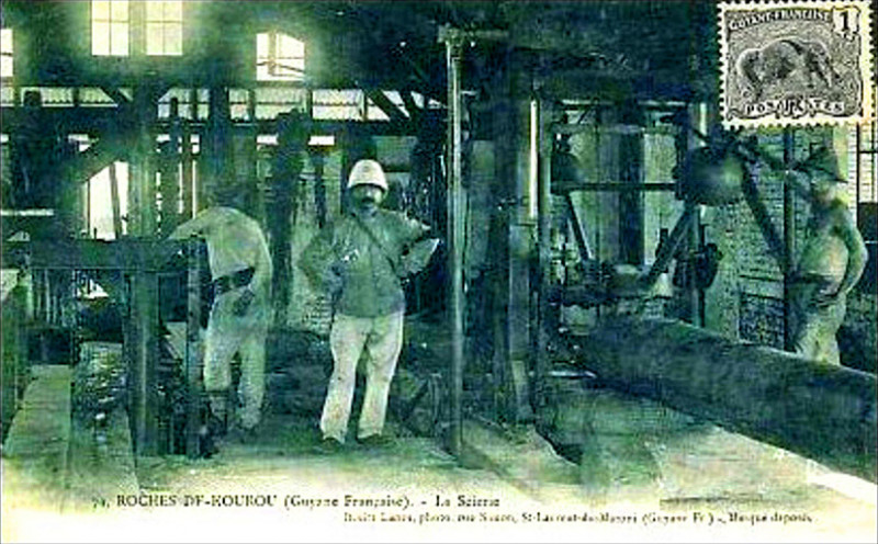 Carte postale ancienne Dl Scierie de Saint-Laurent-du-Maroni