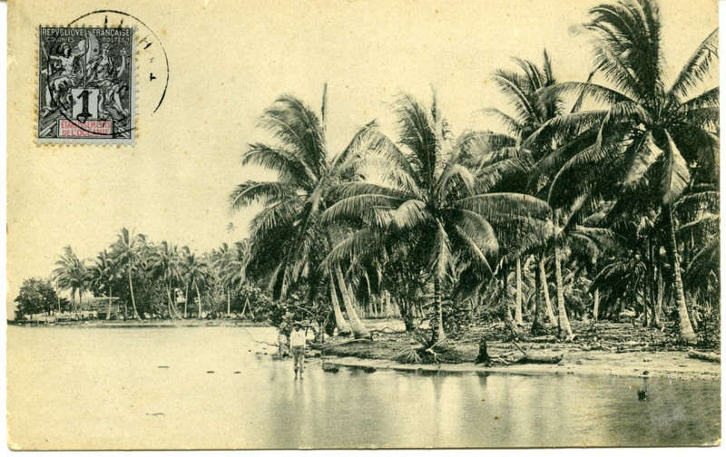 Carte postale ancienne Raiatea – Coin de rivage à Tevaitoa