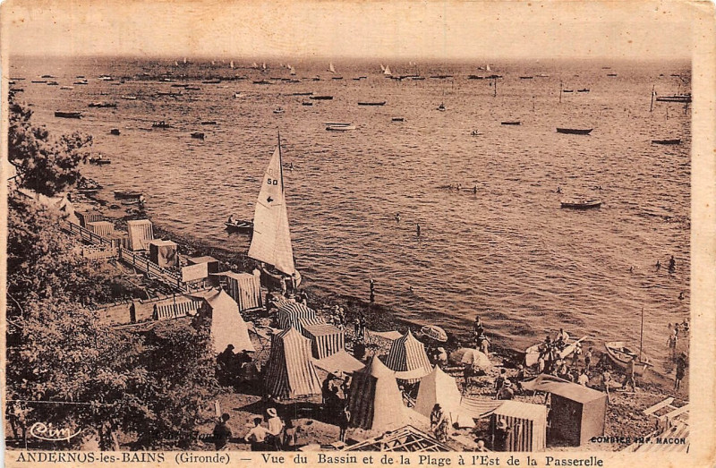 Carte postale ancienne Andernos-les-Bains - Plage 10