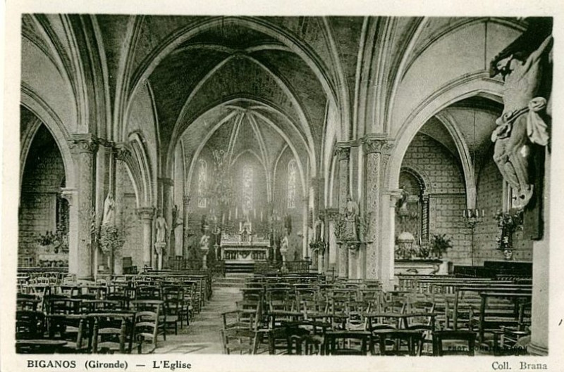 Carte postale ancienne Biganos - église 5