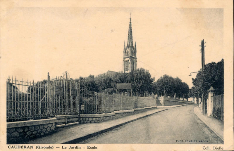 Carte postale ancienne Caudéran - Le Jardin - école à Bordeaux