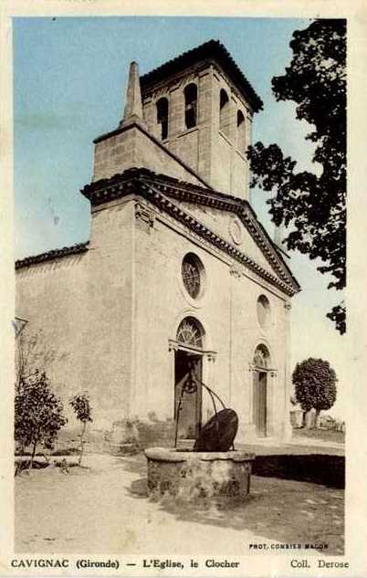 Carte postale ancienne Cavignac - église 2