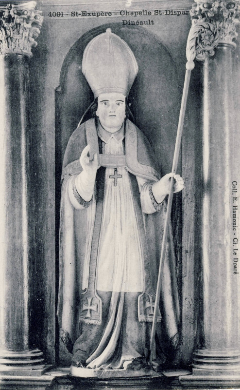 Carte postale ancienne Statue Saint Exupère Dinéault à Dinéault