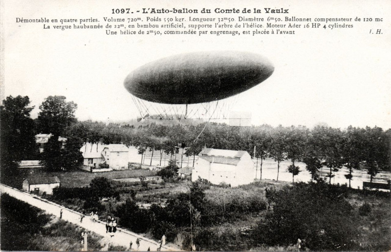 Carte postale ancienne Auto-ballon Comte-de-la-Vaulx 1906