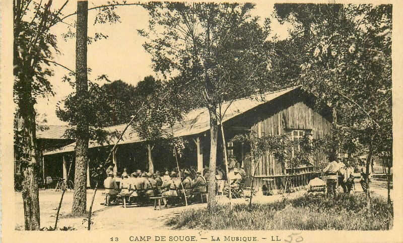 Carte postale ancienne Camp de Souge - Musique 2