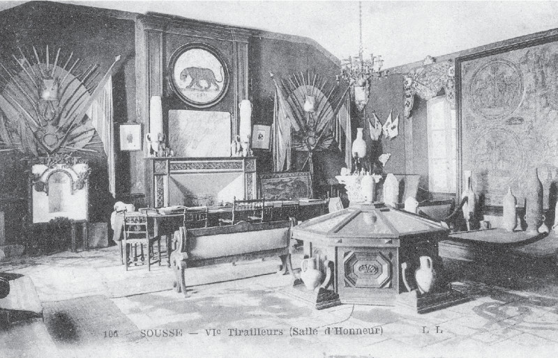 Carte postale ancienne Cpa musée 4e tirailleurs Sousse