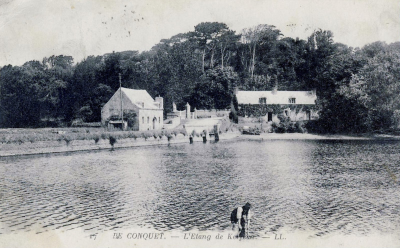 Carte postale ancienne L'étang de Kerjean 1900 à Trébabu