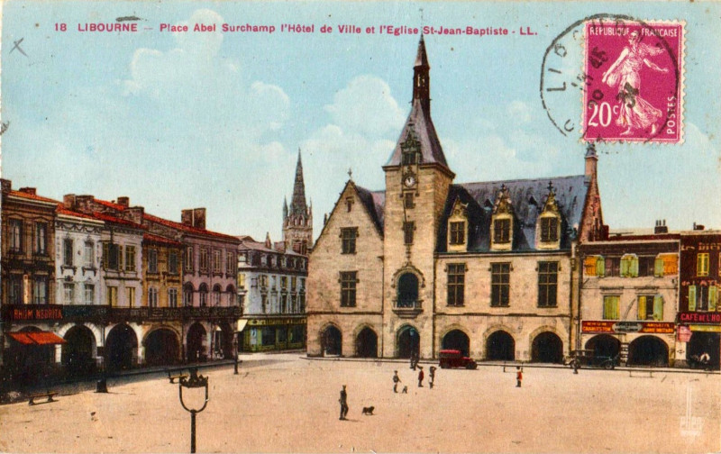 Carte postale ancienne Libourne Hôtel de ville 3