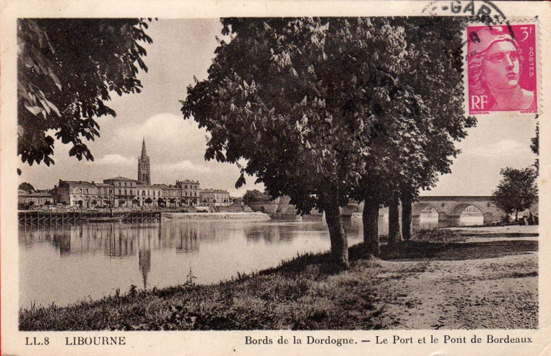 Carte postale ancienne Libourne La Dordogne 37