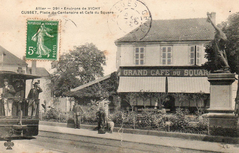 Carte postale ancienne Cusset Tramway mékarski Vichy-Cusse network