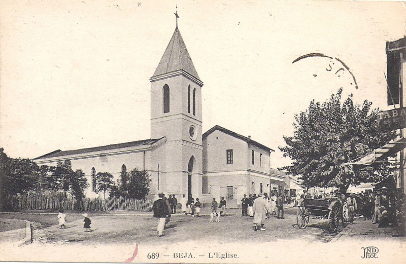 Carte postale ancienne Eglise de Béja en Tunisie