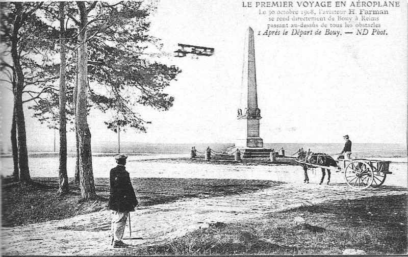 Carte postale ancienne Le premier voyage en aéroplane 1 à Livry-Louvercy