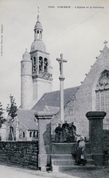 Carte postale ancienne Combrit Eglise et calvaire Villard