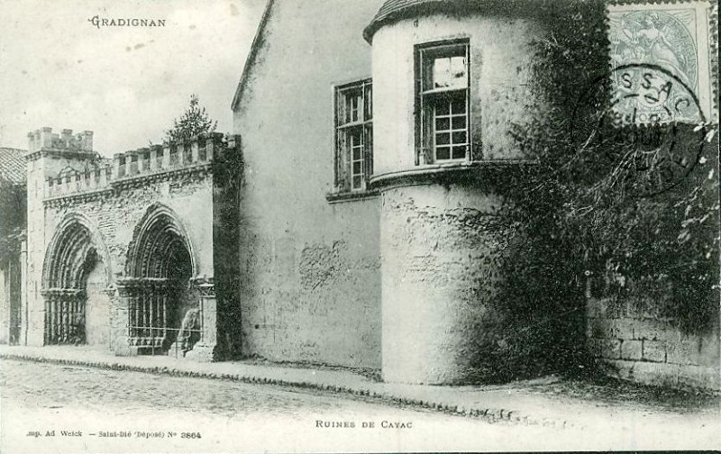Carte postale ancienne Gradignan - Ruines de Cayac 3